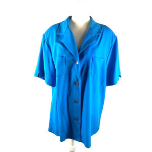 Sag Harbor Women's Blue Shirt Size 22 W Short Sleeve